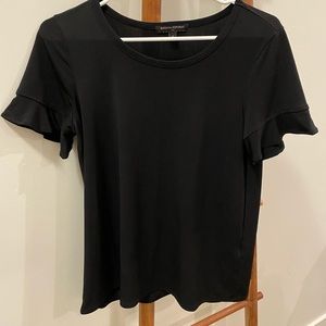 Banana Republic Black Ruffle Sleeve Top